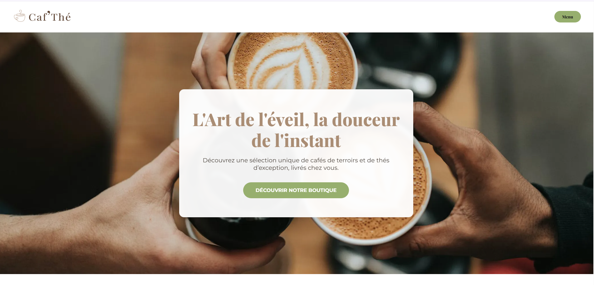 Aperçu du site Caf'Thé